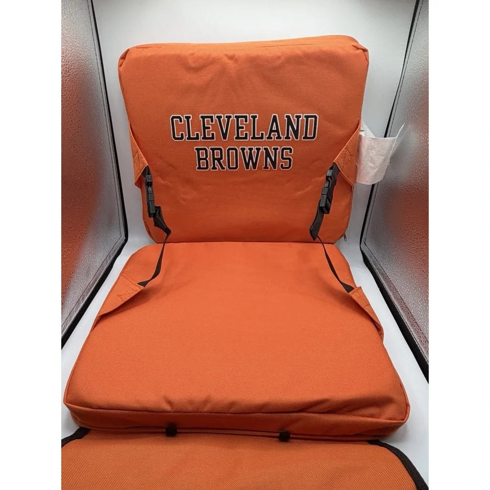 Cleveland Browns NFL Seat Cushion  Folding Stadium Chair NEW Black And Orange